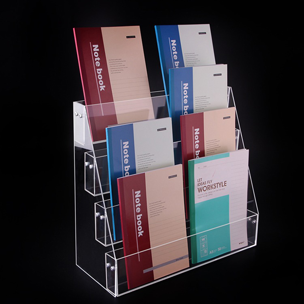 Cubicle Shelf Organizer - Transparent Display Stand Bookshelf Magazine Notebook