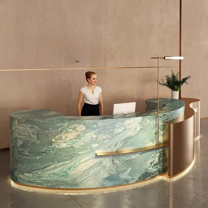 Office Furniture Brand - Hotel Minimalist Reception Desks Design Industrial