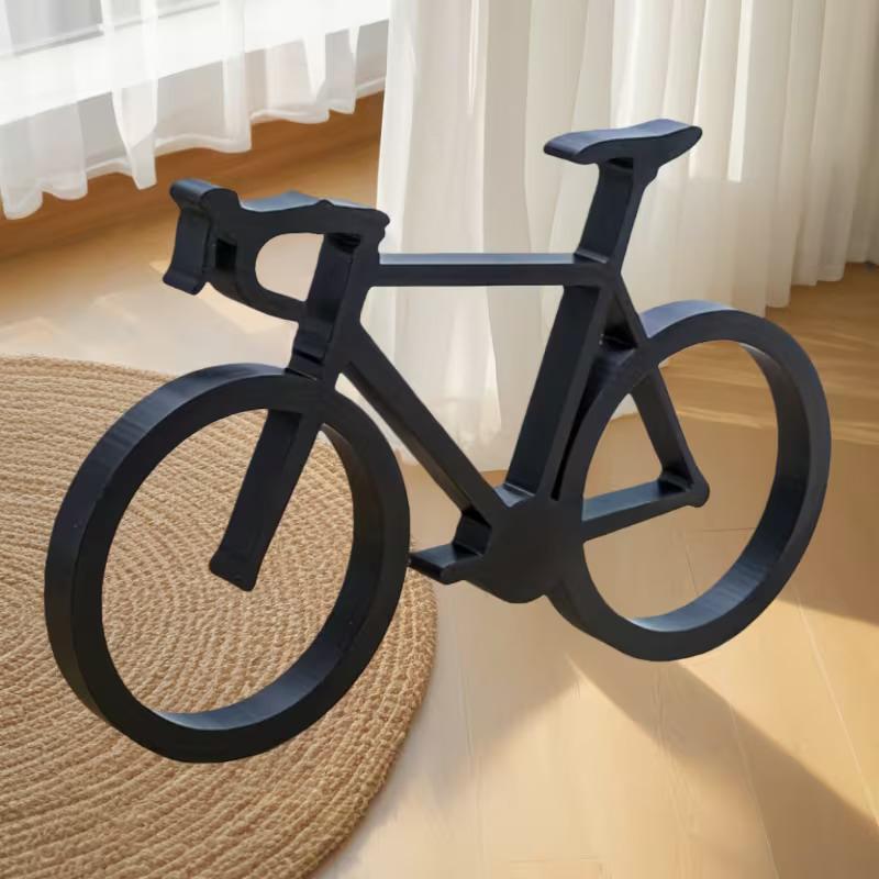 Cubicle Shelf Organizer - Bicycle Sculpture 3D Printed Minimalist Bike