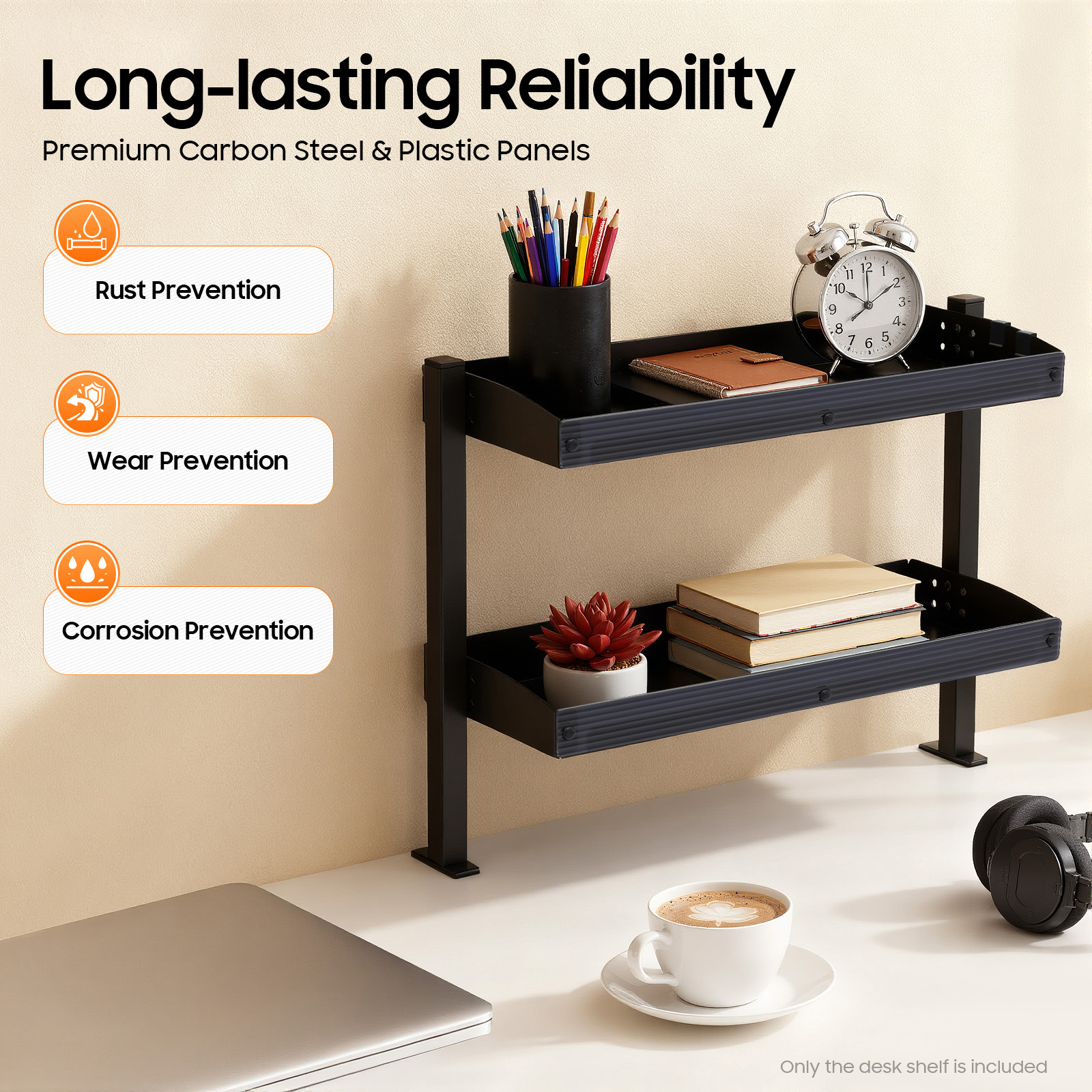 Cubicle Shelf Organizer - 2-Tier Desk Shelf, Expandable Under Desk