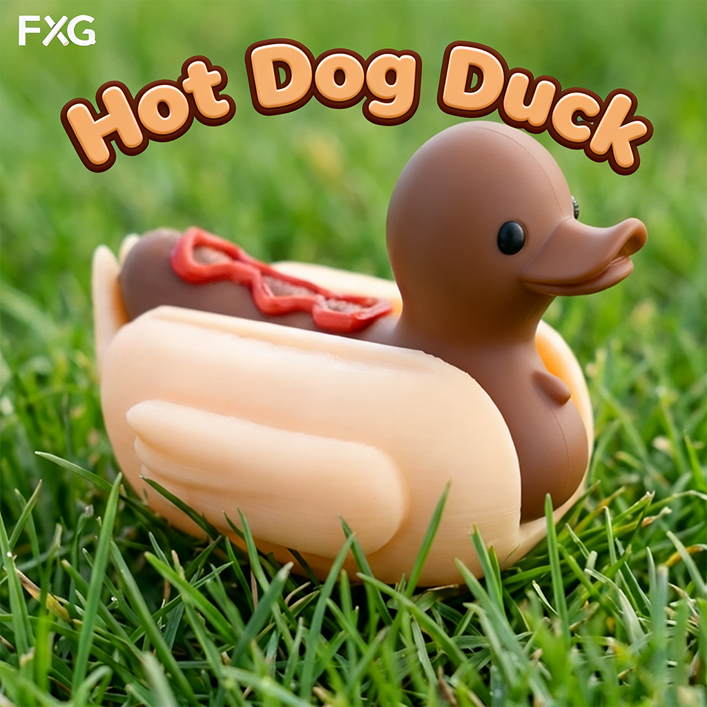 Cubicle Shelf Organizer - Hot Dog Duck Decorative Ornament, Collectible