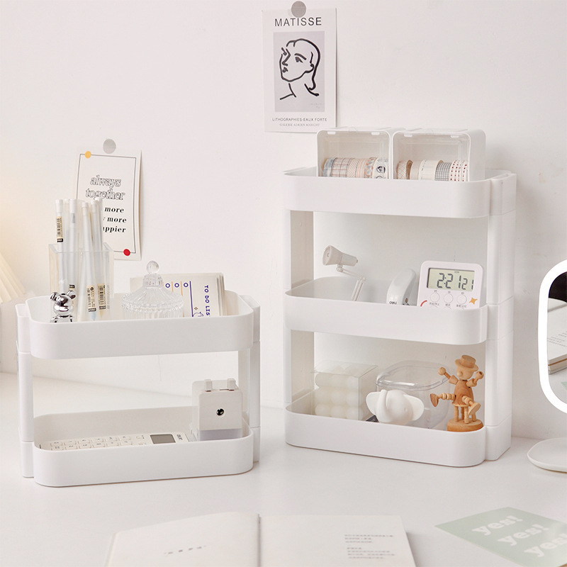 Cubicle Shelf Organizer - Multifunctional Shelves Double-Layer Storage Shelf Desktop
