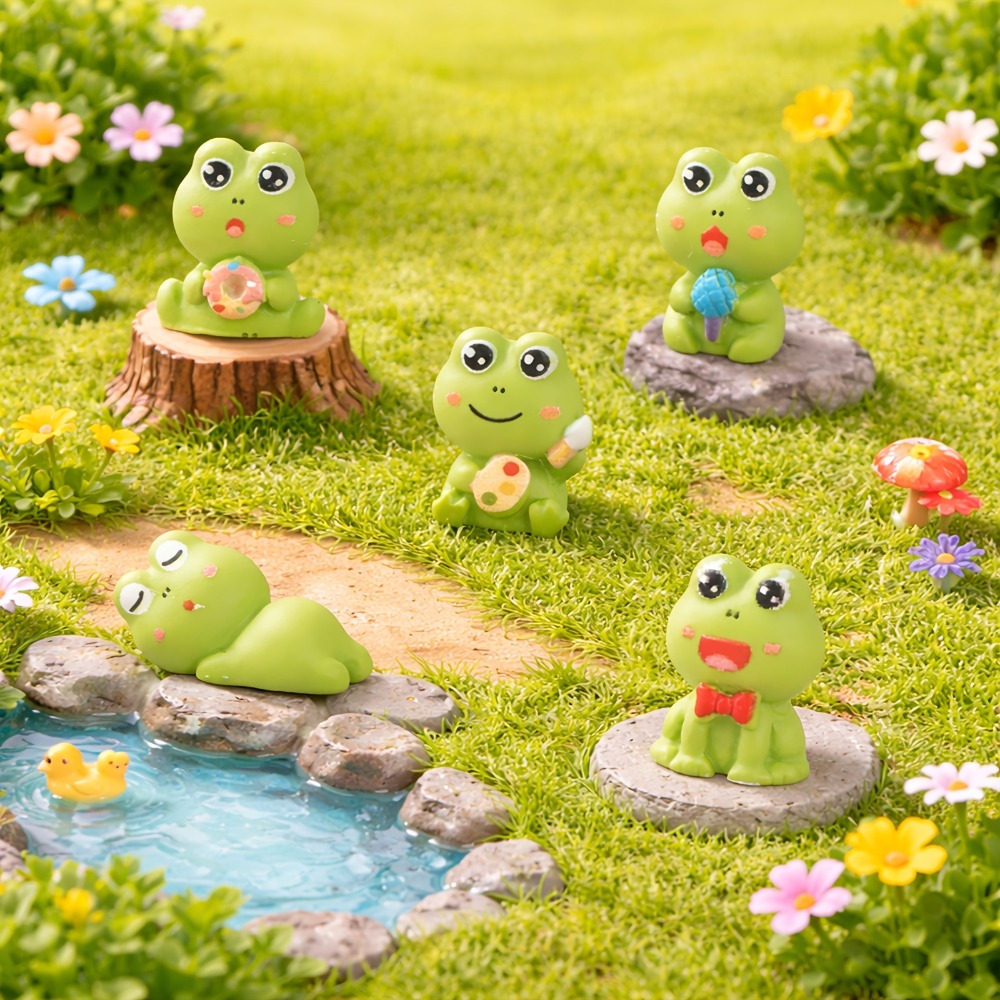 A set of 5 Frog Ornament Set,  - Cubicle Shelf Organizer reseña y precio