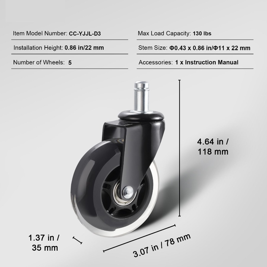 Office Chair Wheels Set of 5 3 - Office Furniture Set reseña y precio
