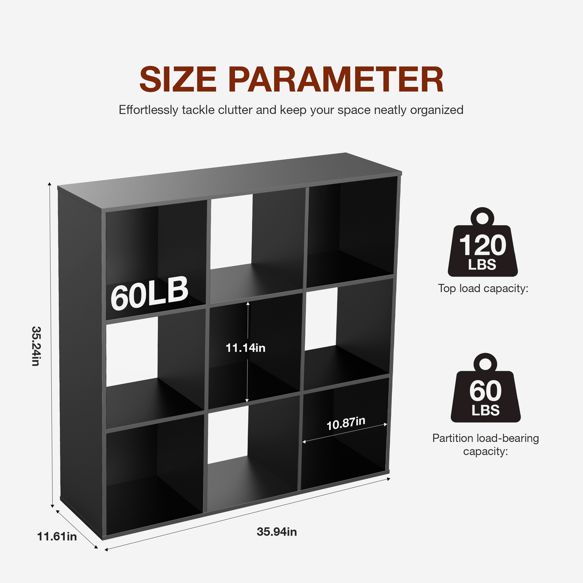 JHK 9 Cube Storage Organizer W - Cubicle Shelf Organizer reseña y precio
