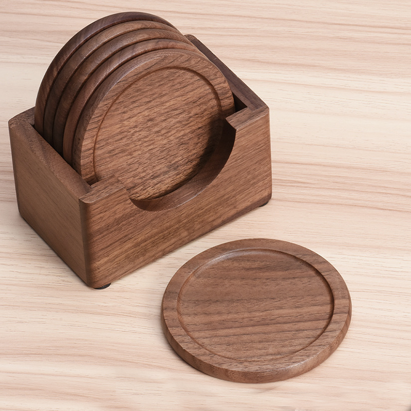 Walnut Dark Coaster Set of 6 P - Office Furniture Set reseña y precio