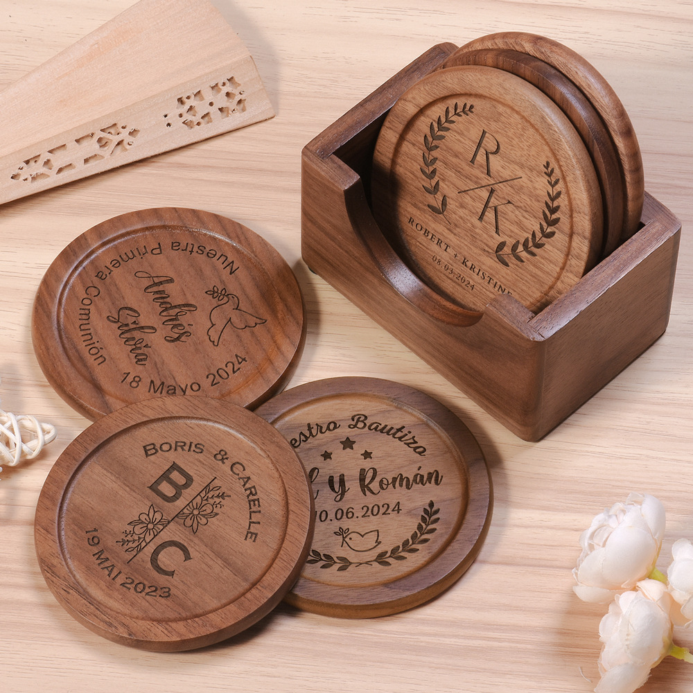 Walnut Dark Coaster Set of 6 P - Office Furniture Set reseña y precio