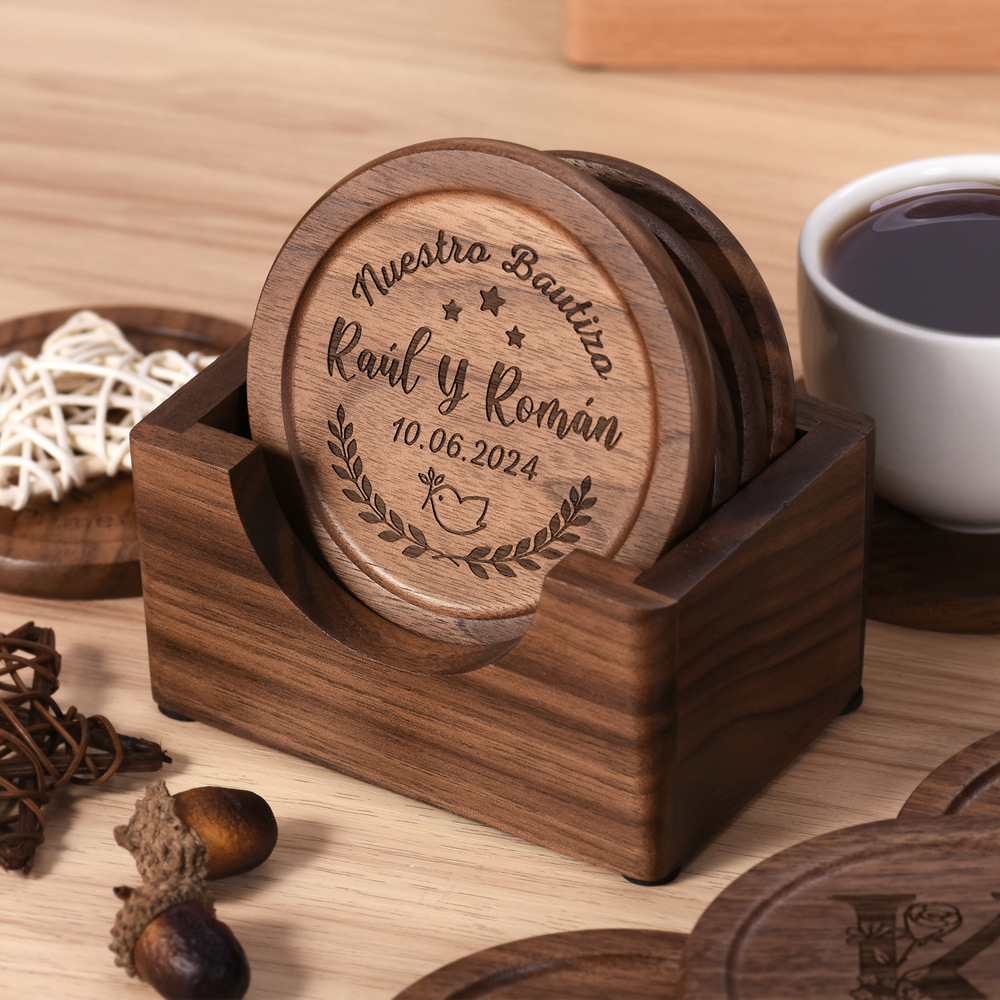 Walnut Dark Coaster Set of 6 P - Office Furniture Set reseña y precio