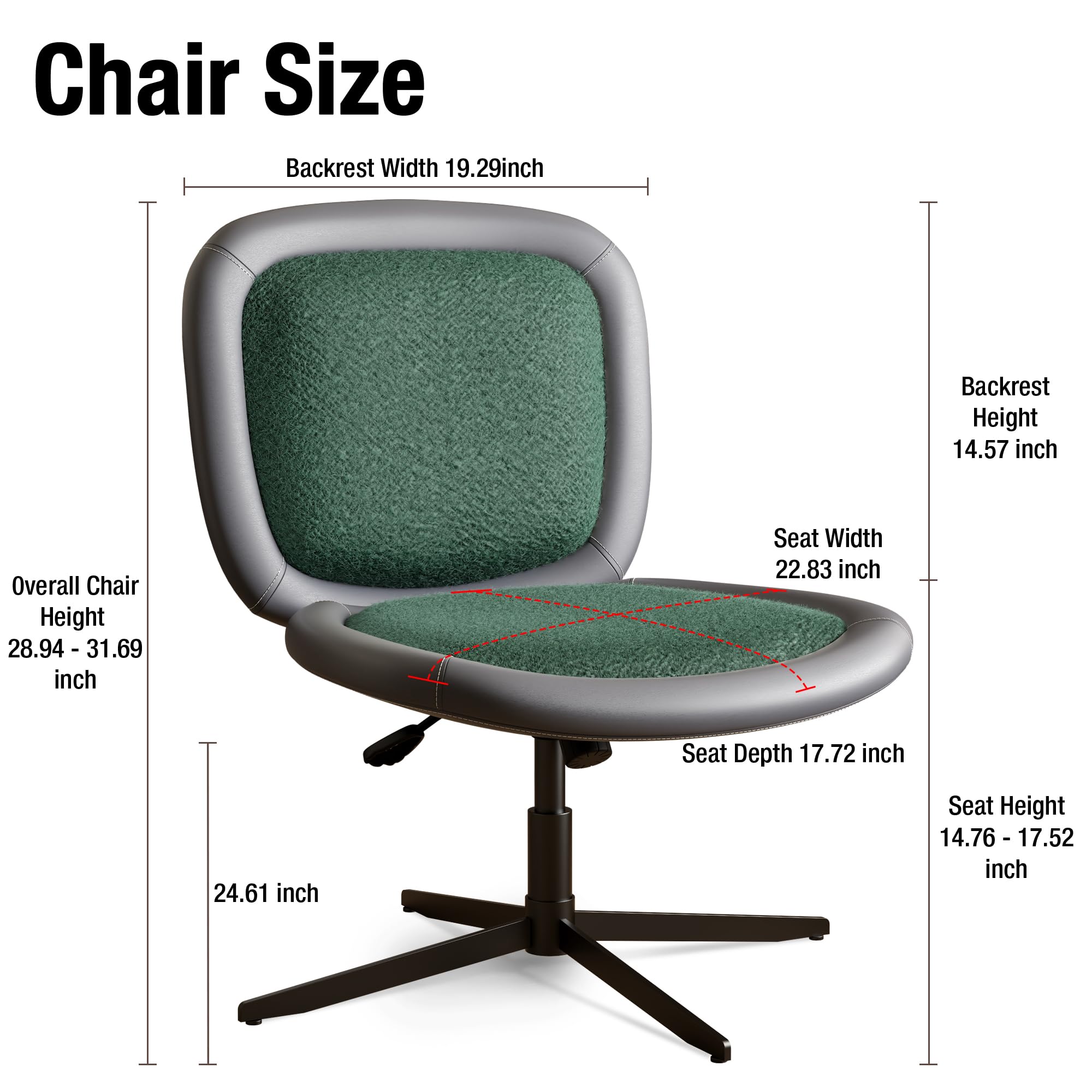 Armless Office Chair With Whee - Furniture Chairs For Office reseña y precio