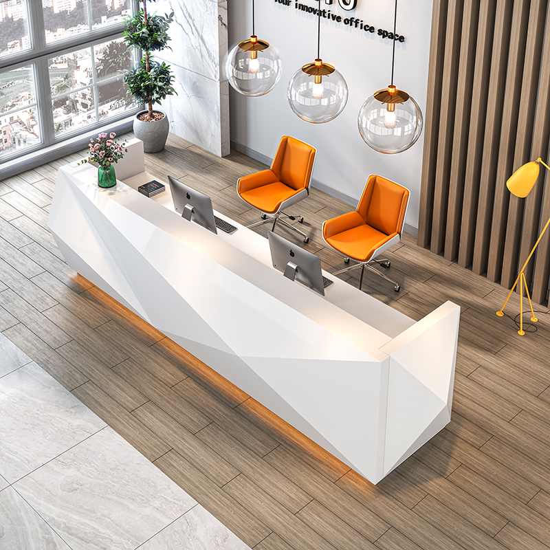 White Paint Simple Reception D - Office Furniture Company reseña y precio