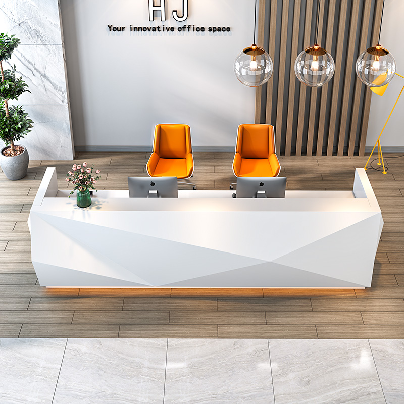 White Paint Simple Reception D - Office Furniture Company reseña y precio