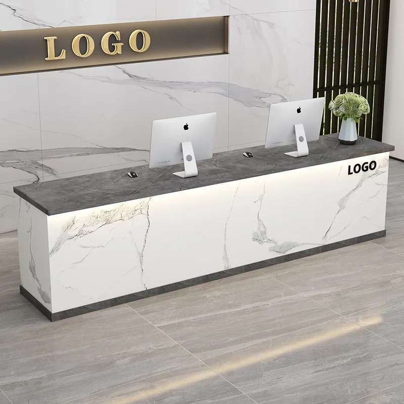 Black White Reception Desks Mi - Office Furniture Company reseña y precio