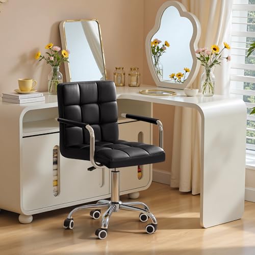 Black PU Leather Swivel Office - Furniture Chairs For Office reseña y precio
