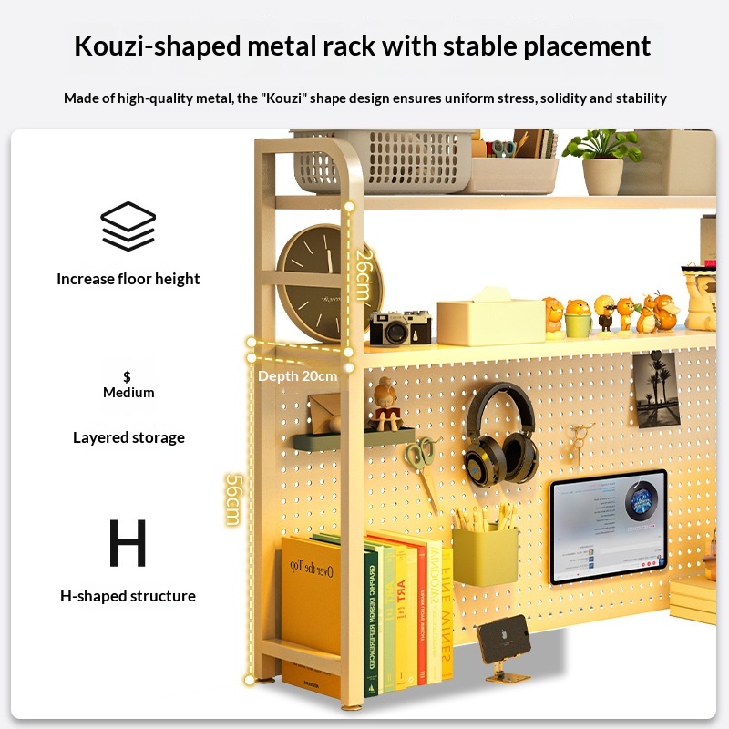 Iron Desktop Pegboard Bookshel - Cubicle Shelf Organizer reseña y precio