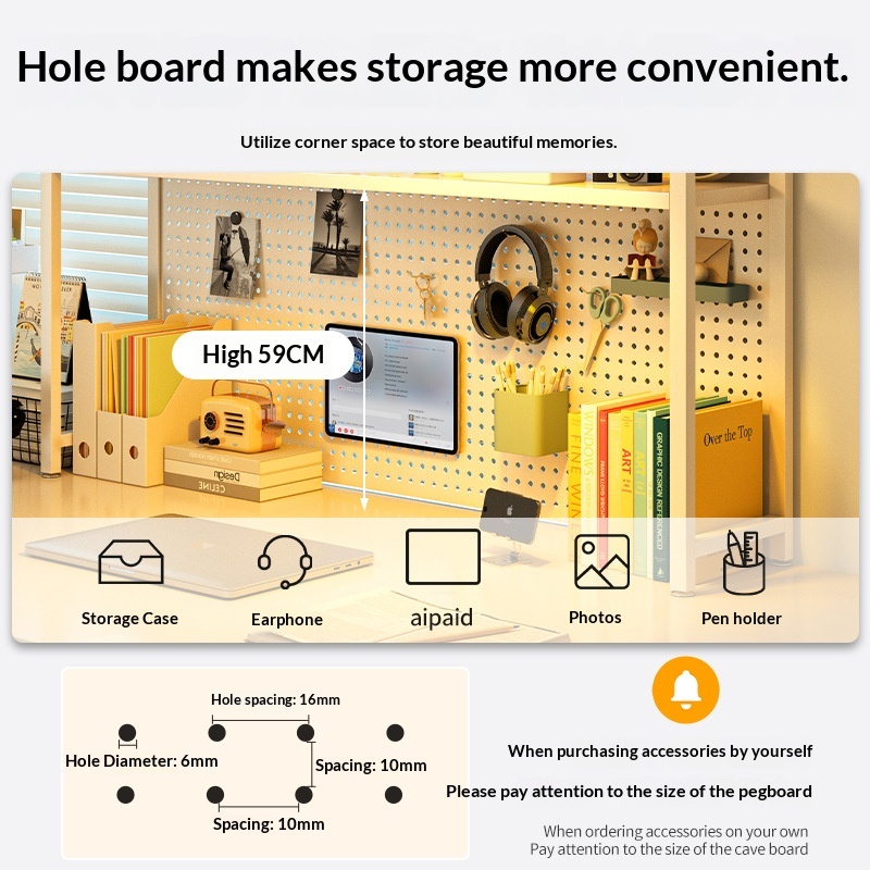 Iron Desktop Pegboard Bookshel - Cubicle Shelf Organizer reseña y precio