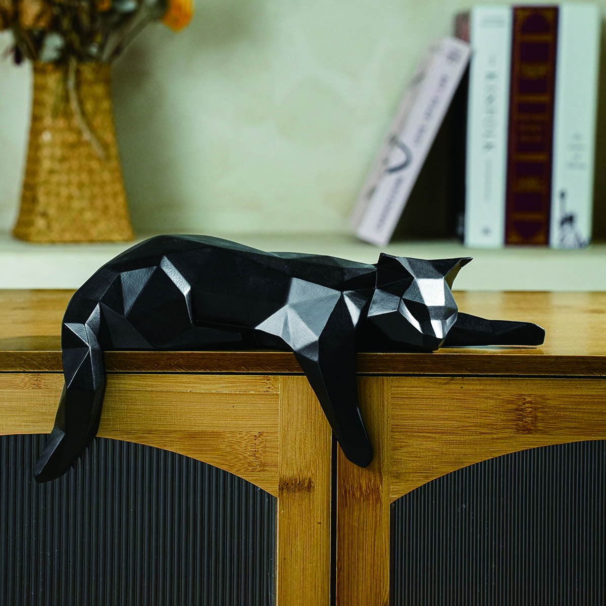 White Black Cat Statue - Geome - Cubicle Shelf Organizer reseña y precio