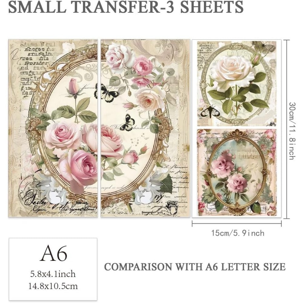 3pcs/Set Rose Rub on Transfers - Office Furniture Set reseña y precio