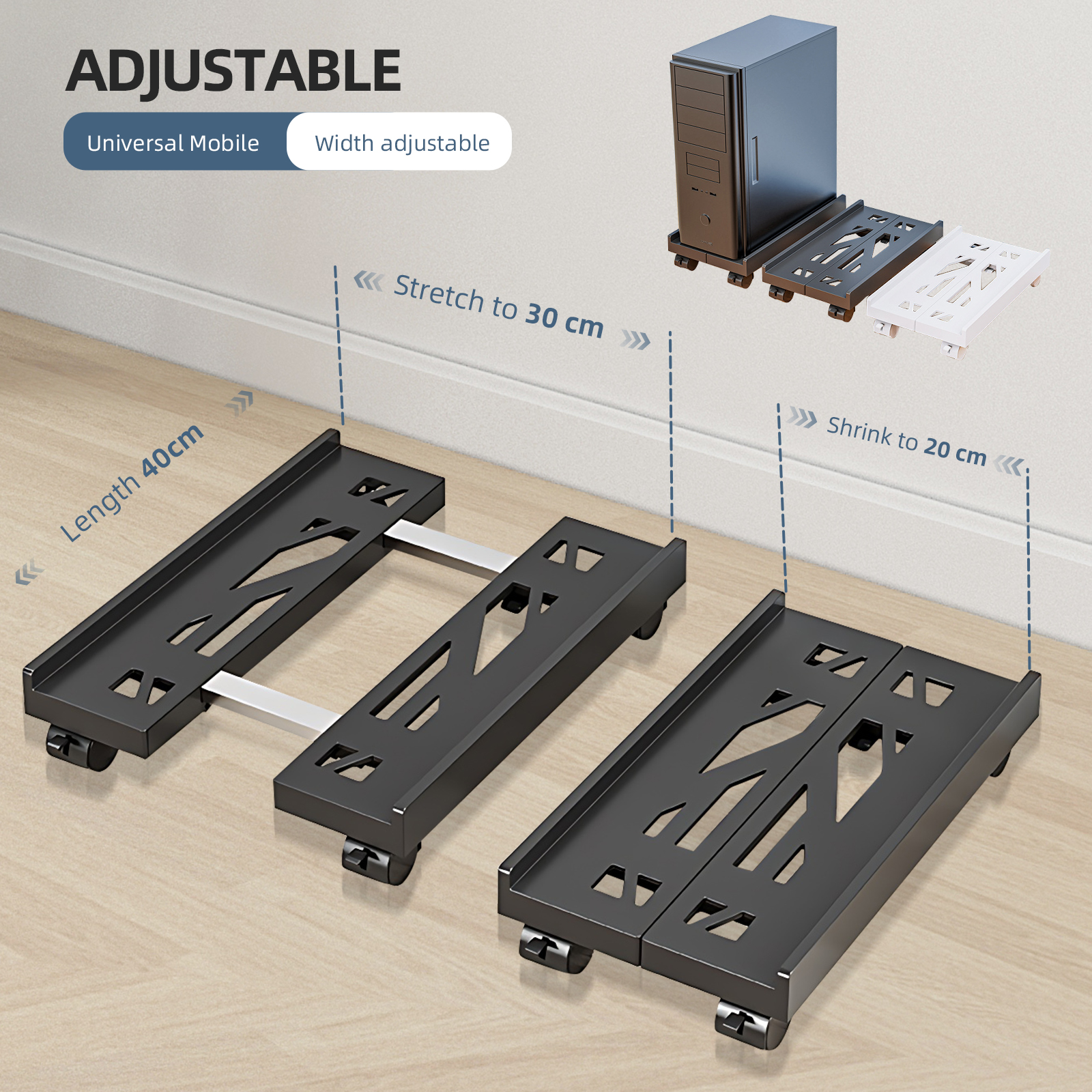 Adjustable Mobile CPU Stand Wi - Cubicle Shelf Organizer reseña y precio