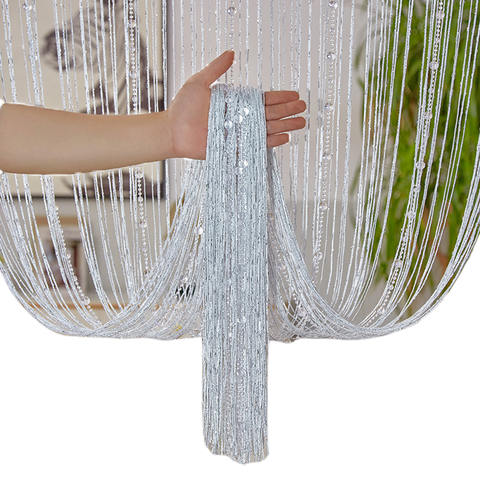 Crystal Beaded String Curtains - Partition Screen Divider reseña y precio