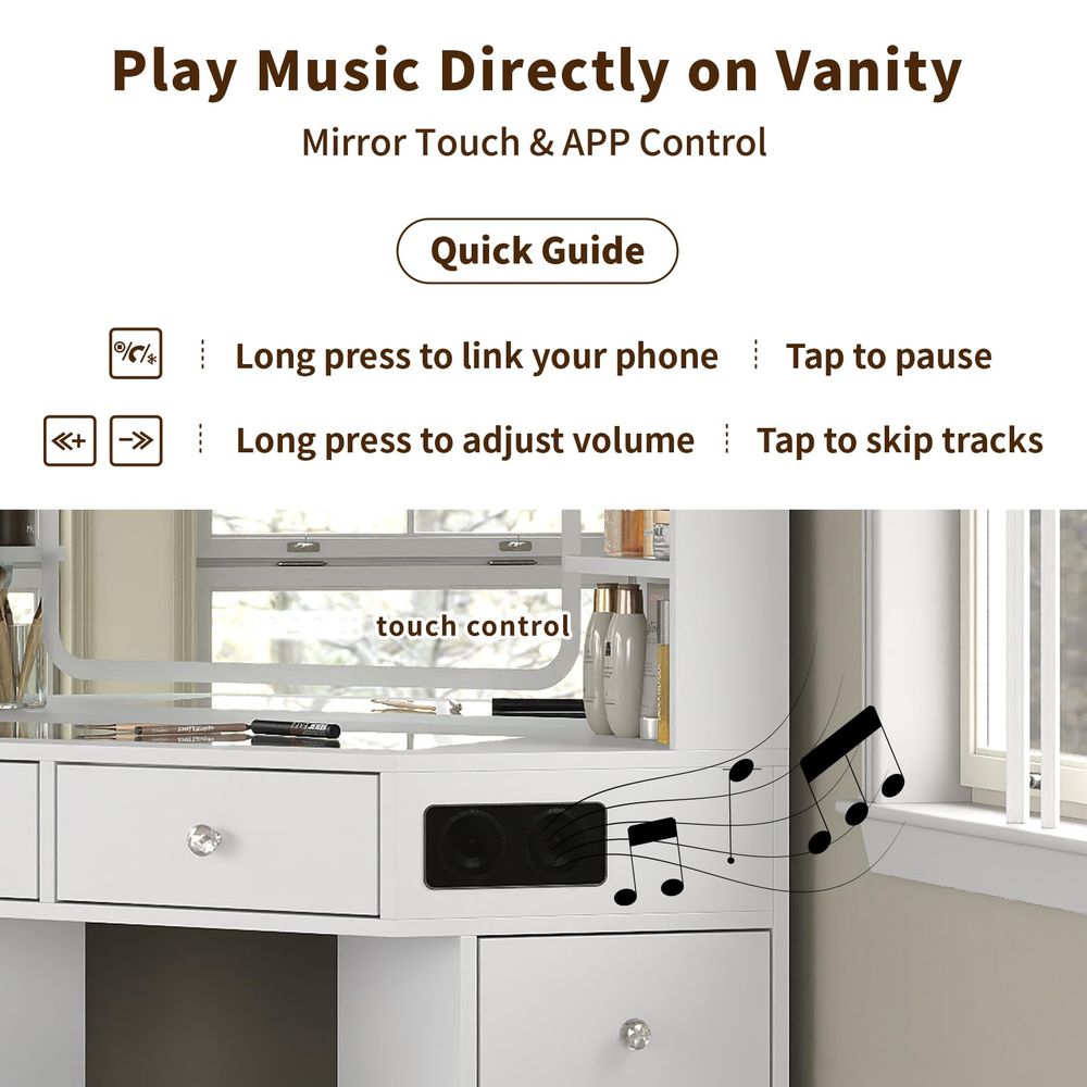 Corner Vanity Desk with Builin - Cubicle Shelf Organizer reseña y precio